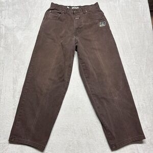 Vintage Boss Jeans Mens 32L Fits 30x29 Y2K Baggy Hip Hop Skater Spellout Brown